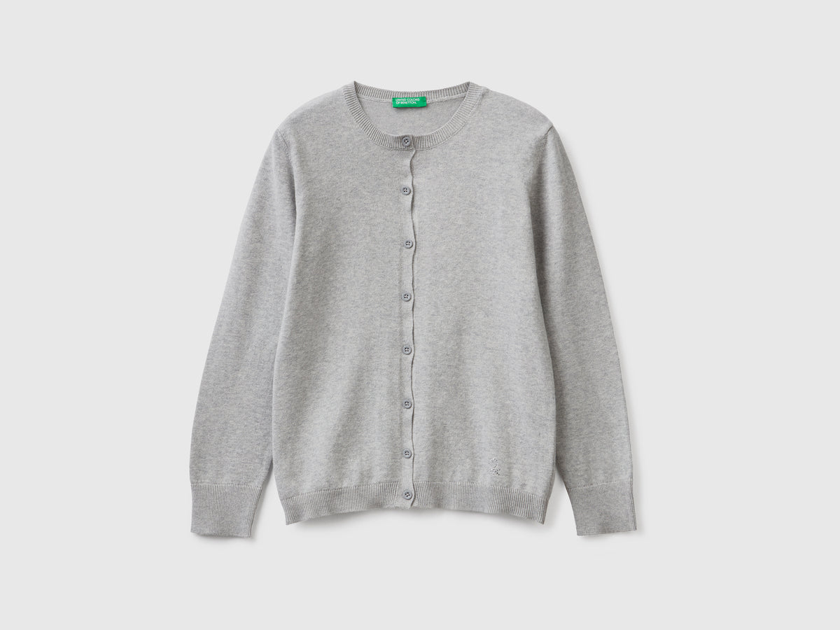 Cardigã de gola redonda em mistura de algodão - ucb_image_FS