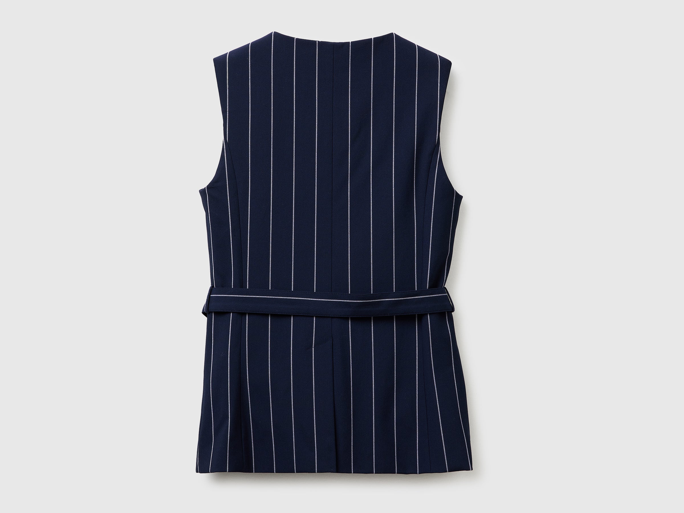 Long pinstriped waistcoat with belt - ucb_image_BS