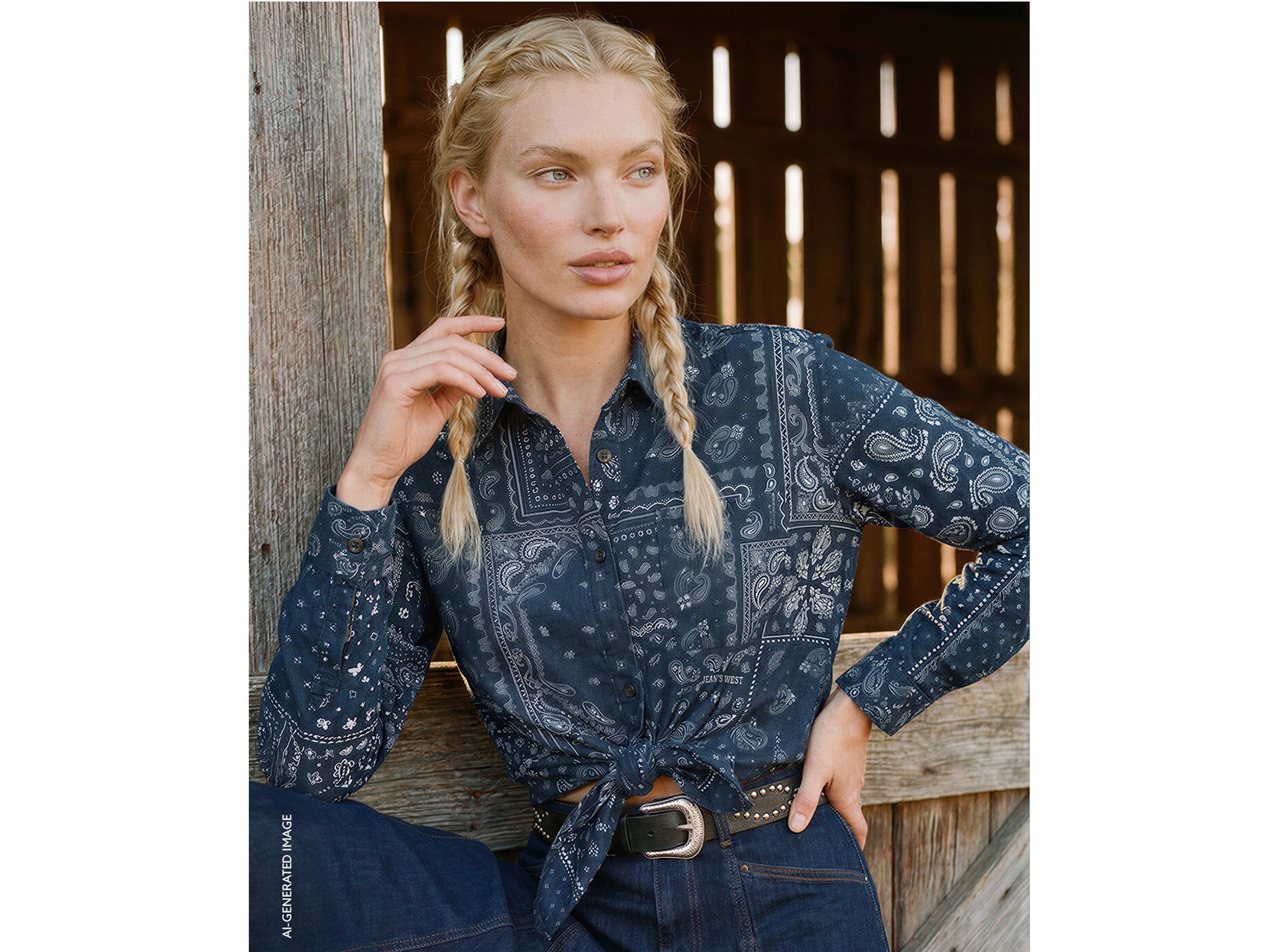 Bandana print shirt with knot - ucb_image_F