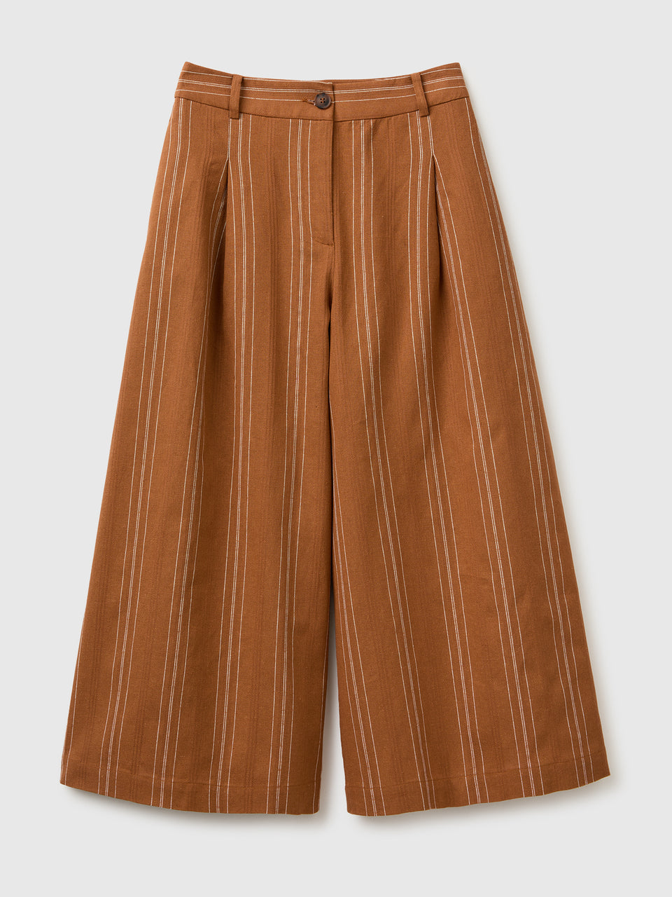 Wide-leg striped linen blend trousers - ucb_image_FS