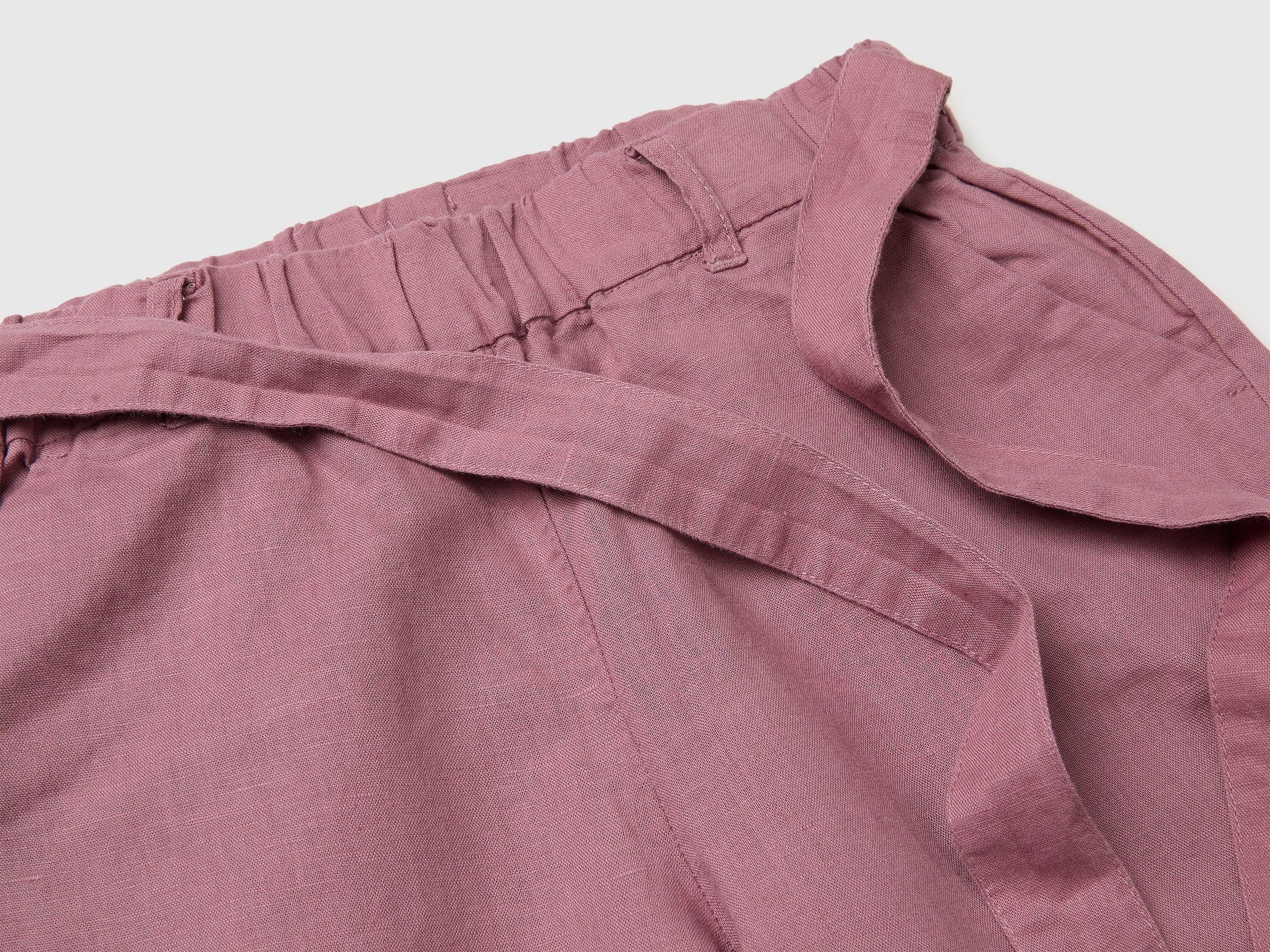 Linen blend trousers with sash - ucb_image_DS1