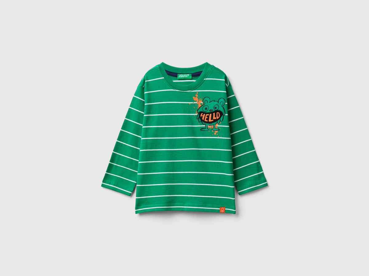 T-shirt às riscas com aplicação - ucb_image_FS