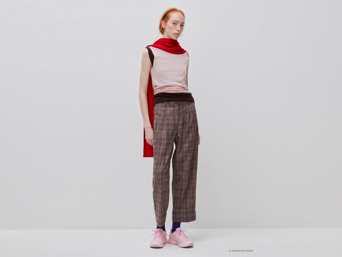 Calças tartan em viscose mista - ucb_image_FY