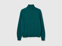 Camisola de gola alta verde em pura lã Merino - ucb_image_BS