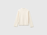 T-shirt de gola alta em mistura de algodão quente - ucb_image_BS