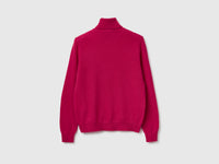 Camisola de gola alta fúcsia em pura lã Merino - ucb_image_BS