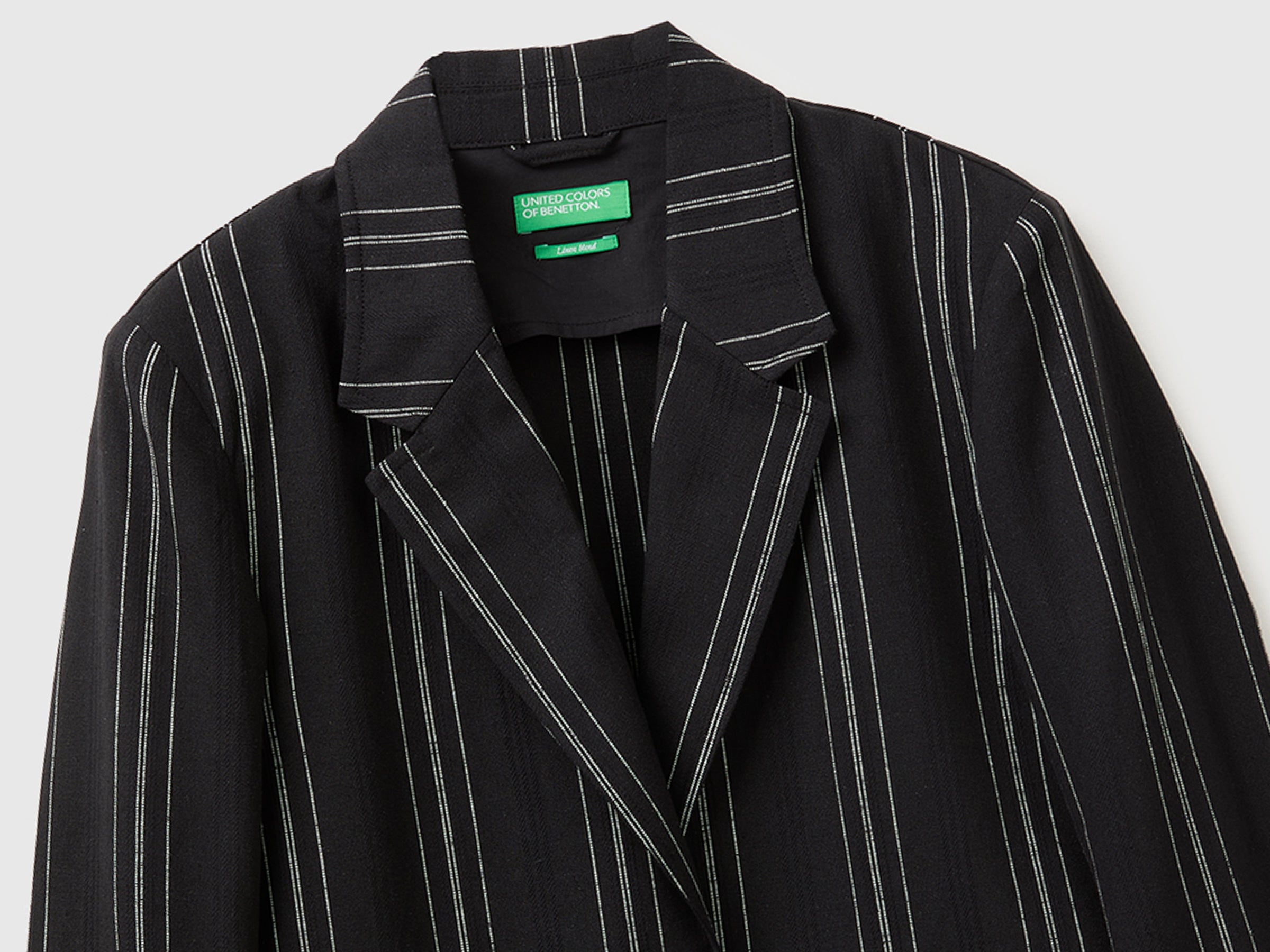 Blazer às riscas em mistura de linho  - ucb_image_FY