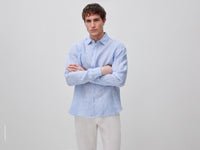 Camisa azul-claro às riscas em linho puro - ucb_image_F
