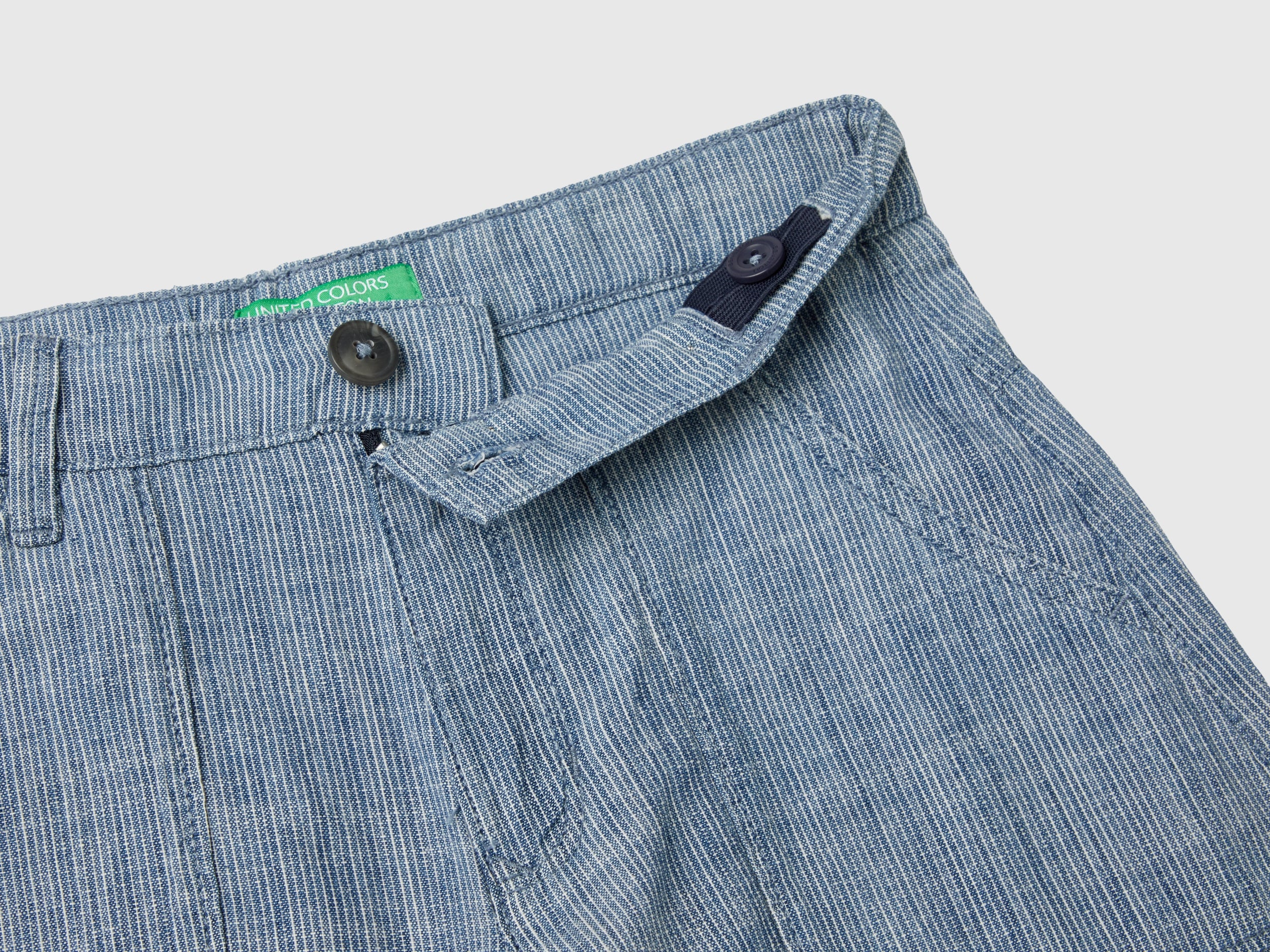 Shorts às riscas em chambray - ucb_image_DS1