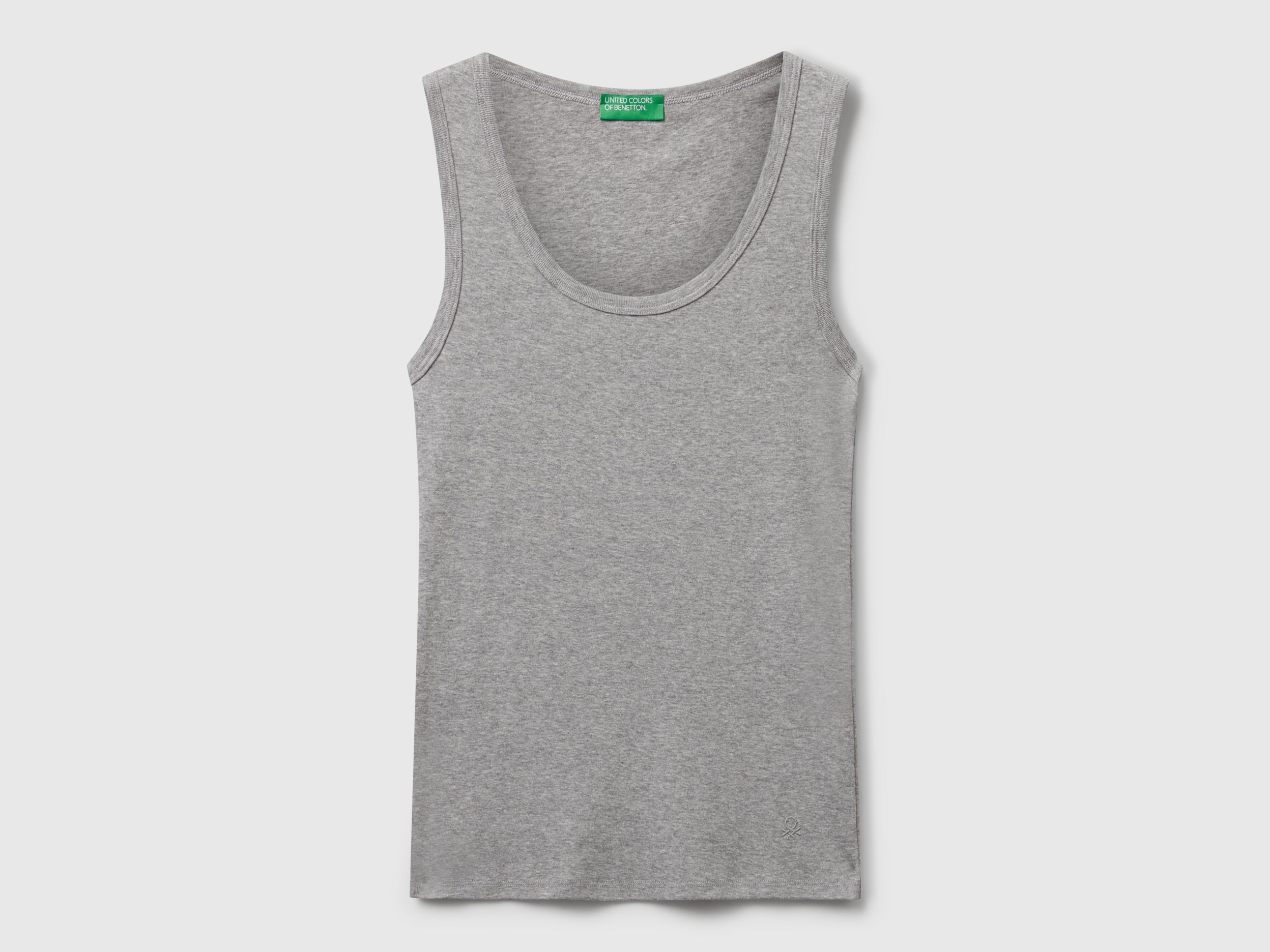Gray melange tank top in pure cotton