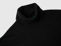 Camisola de gola alta preta em pura lã Merino - ucb_image_DS1