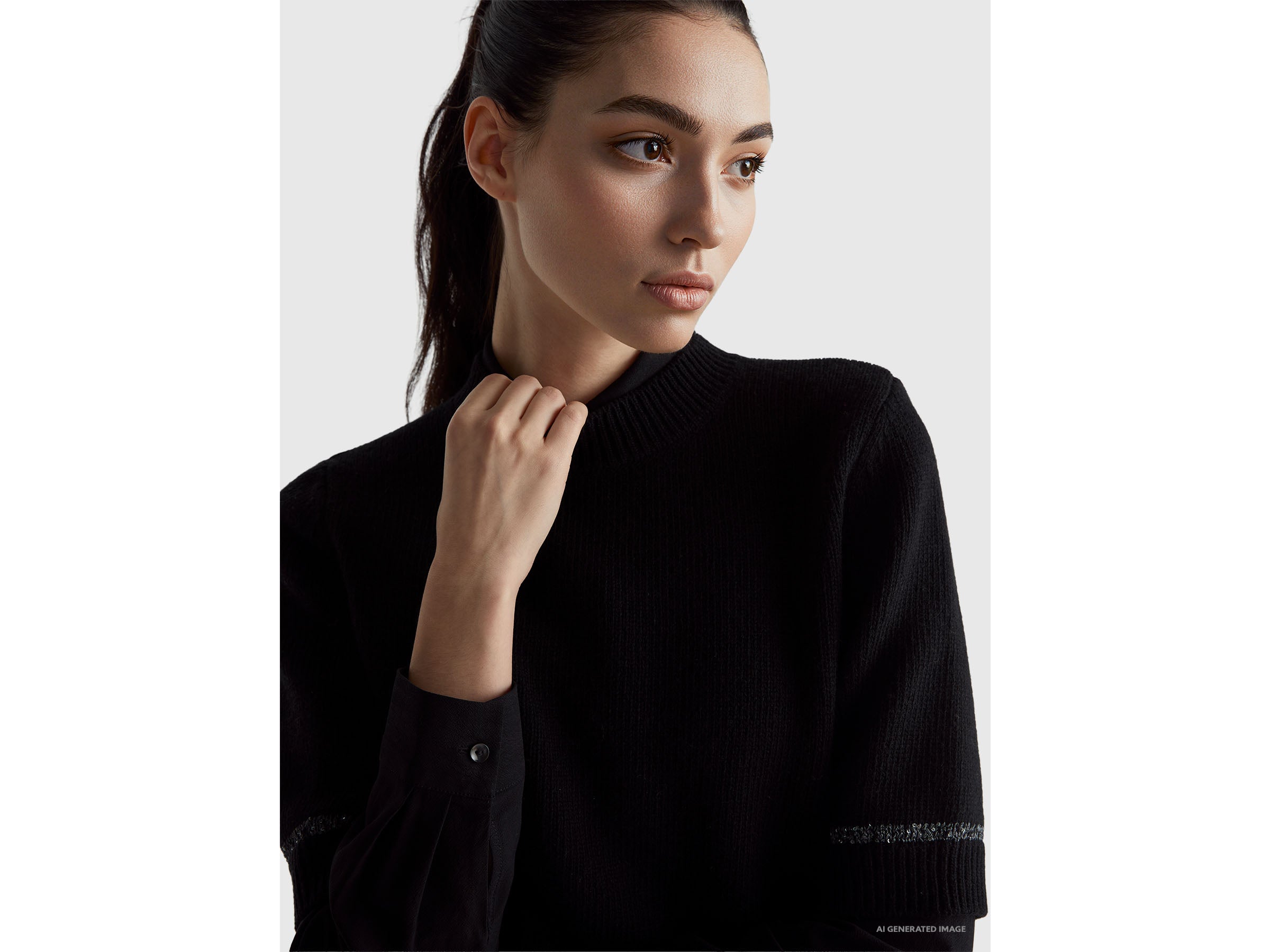 Camisola de gola alta com detalhe lantejoulas - ucb_image_FY