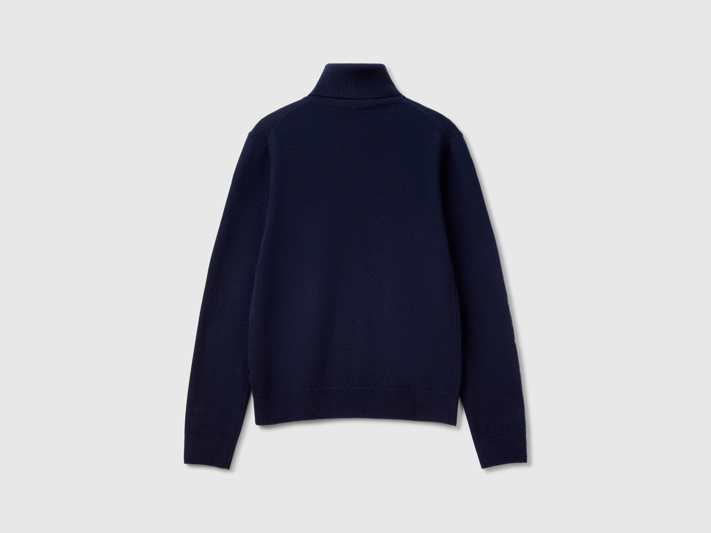 Camisola de gola alta azul-escuro em pura lã Merino - ucb_image_BS