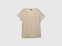 T-shirt de gola redonda em linho puro - ucb_image_FS