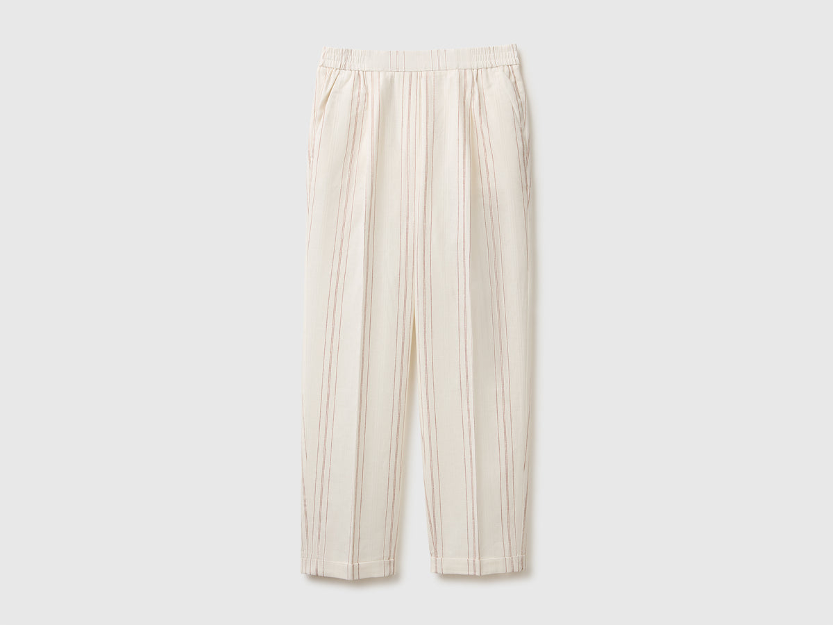 Striped linen blend trousers - ucb_image_FS