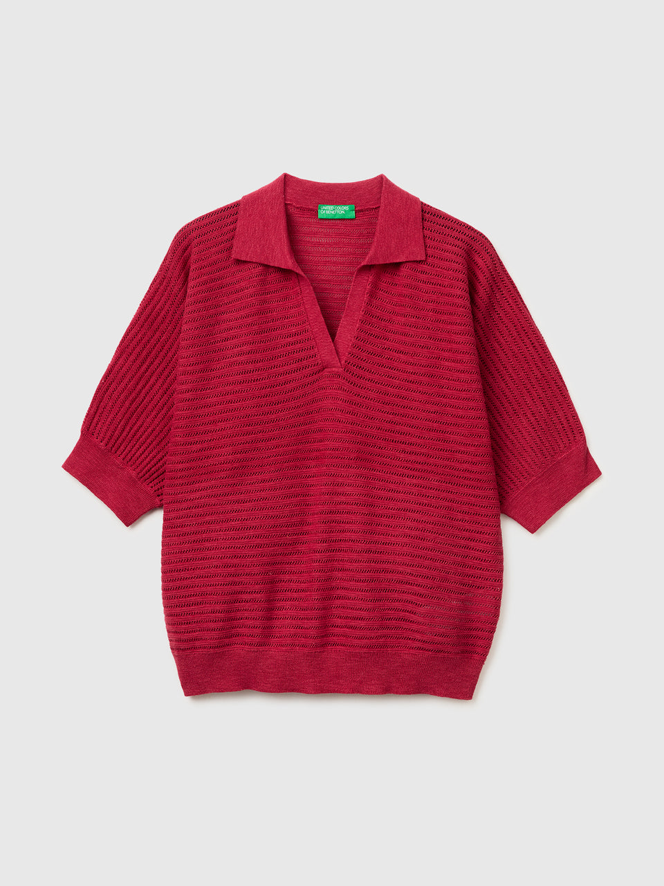 Perforated polo shirt in linen blend - ucb_image_FS