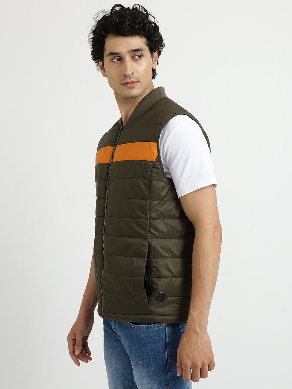 COLOR BLOCK GILET PUFFER JACKET image number null