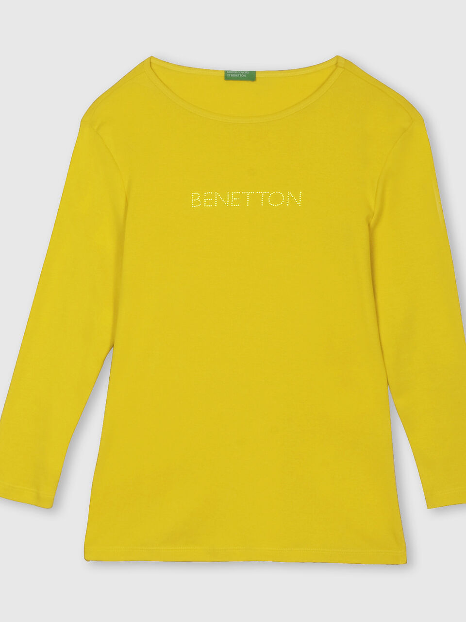 Basic T-Shirt with Benetton Text in Crystal image number 1