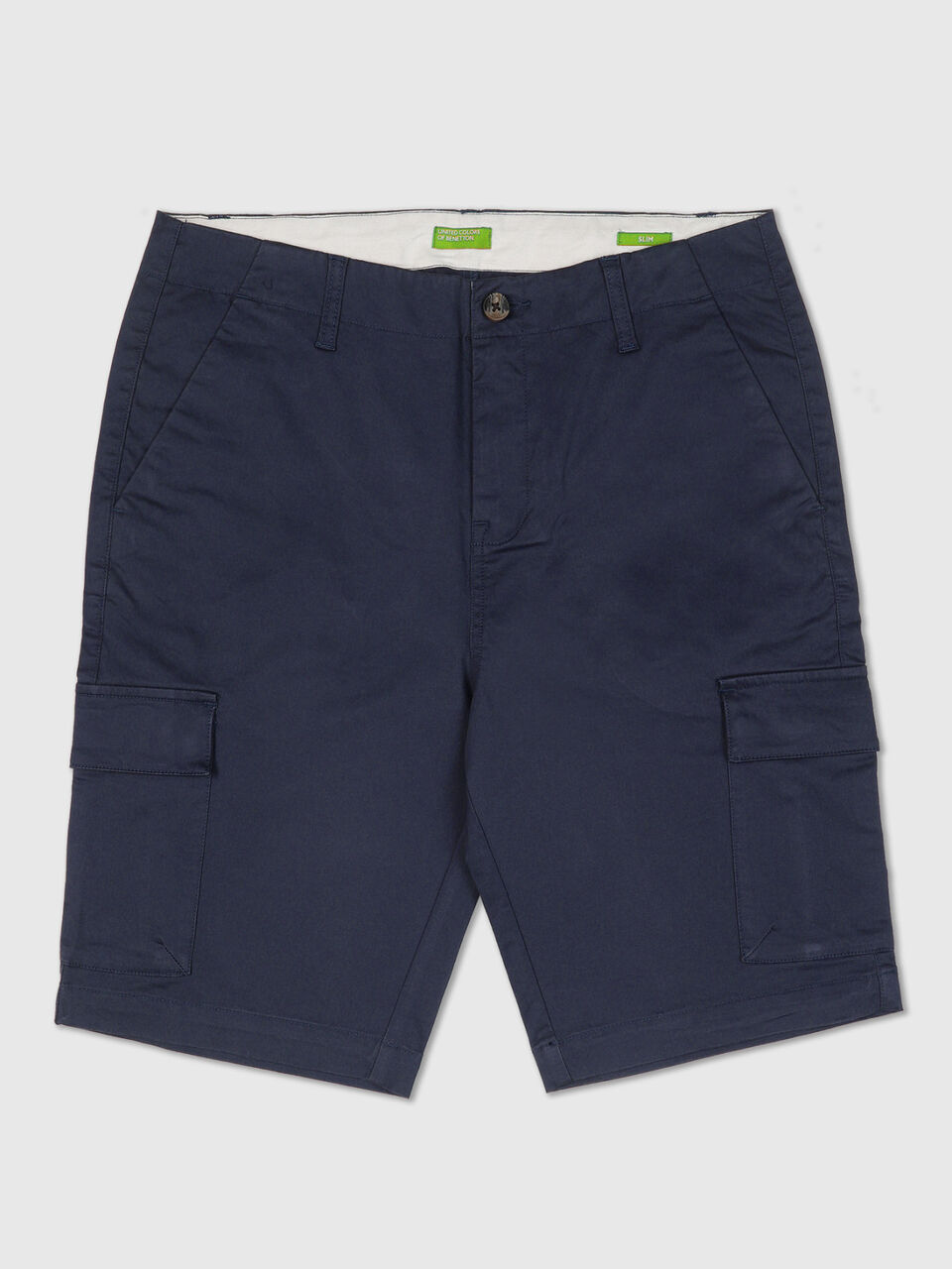 Slim Fit Satin Cargo Shorts image number 1