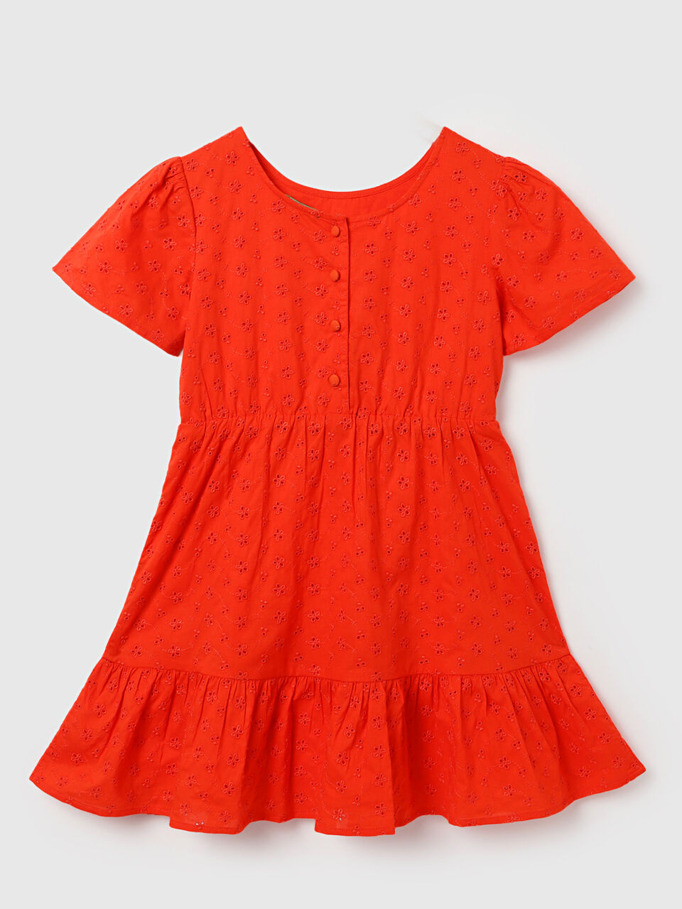 SOLID SCHIFFLI DRESS image number 1