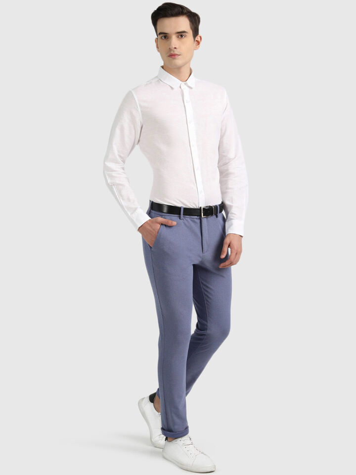 Polyester and Viscose Slim Fit Trousers