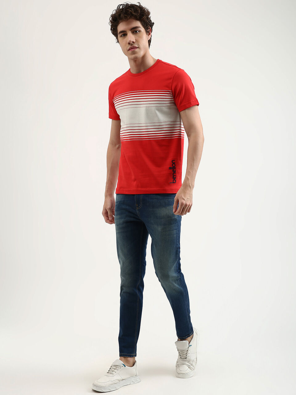 Gradation Jersey Striped Tee image number null