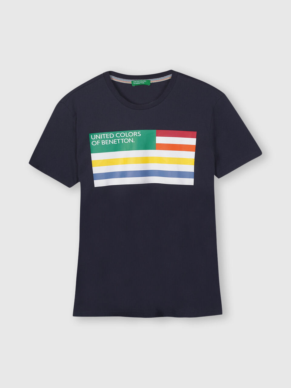 Pure Cotton Tee Shirt with Flag Print image number 1
