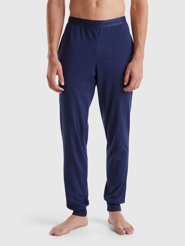 Trousers with elastic logo Men