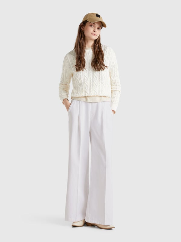 High-waisted palazzo trousers Women