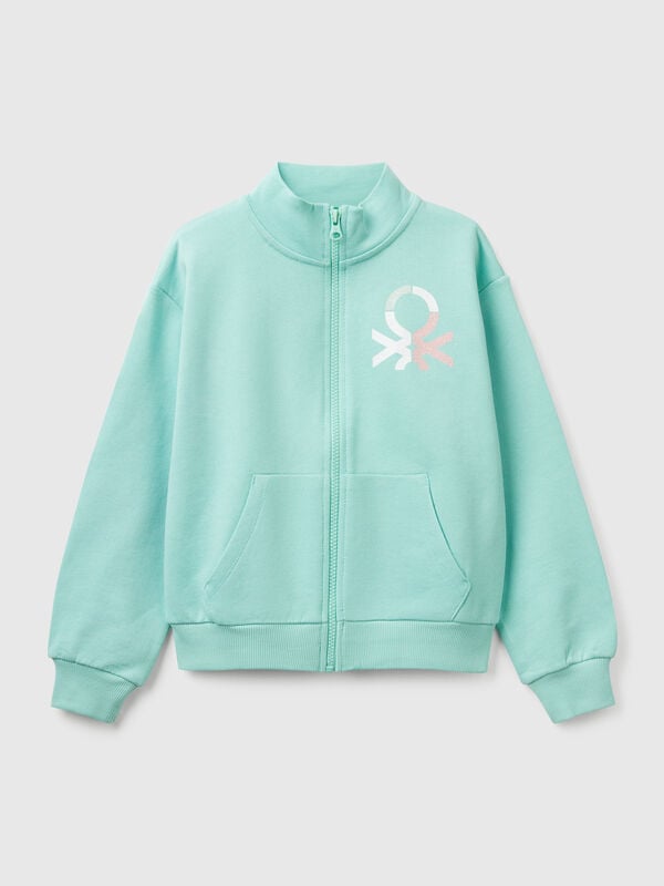High neck sweatshirt with zipper Junior Girl