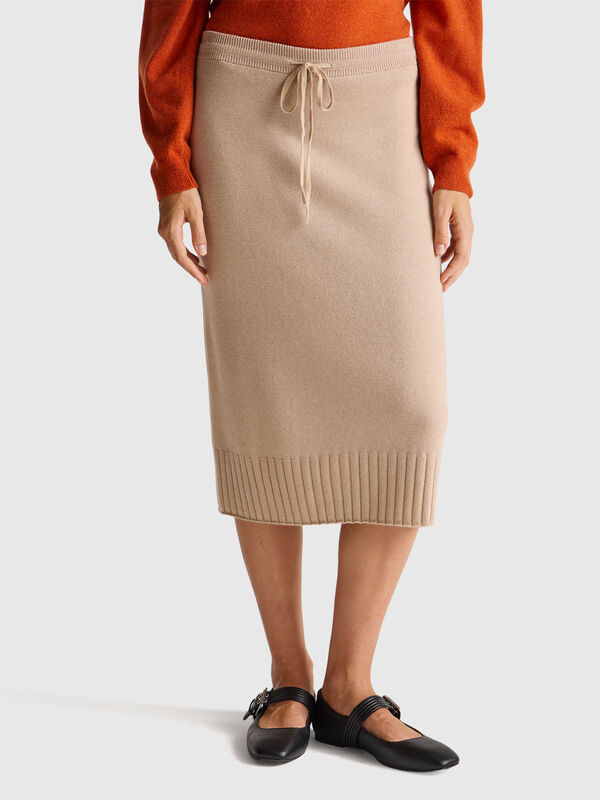 Cashmere blend midi skirt Women