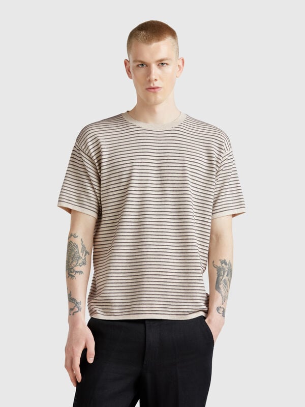 Striped knit t-shirt Men