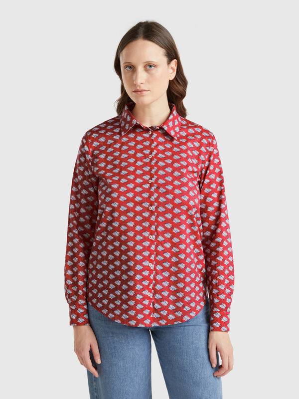 Patterned burgundy shirt Women