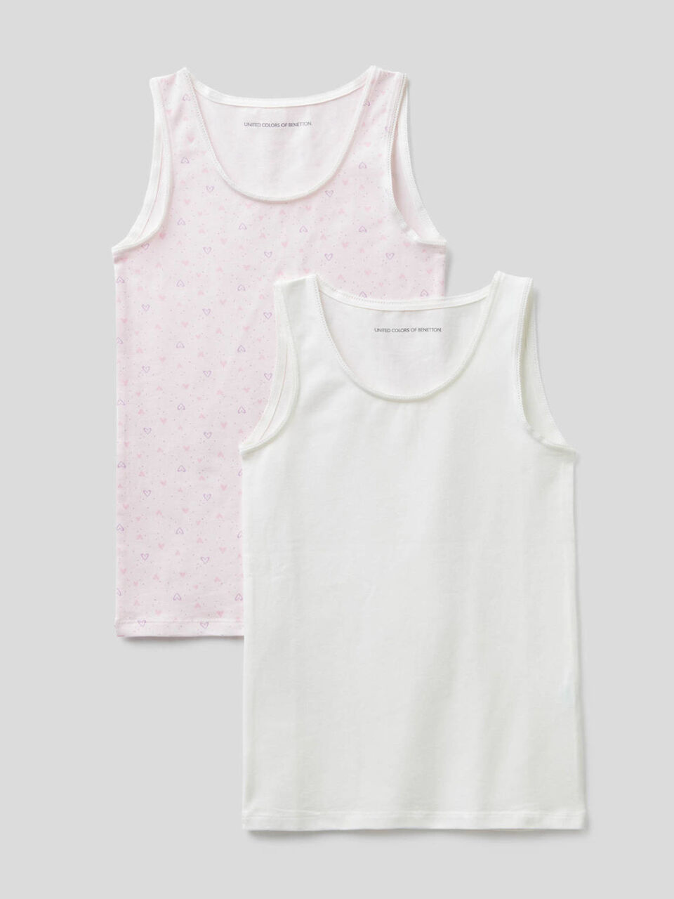 Two tank tops in stretch cotton image number 1