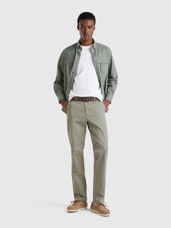 Slim fit chinos in stretch cotton Men