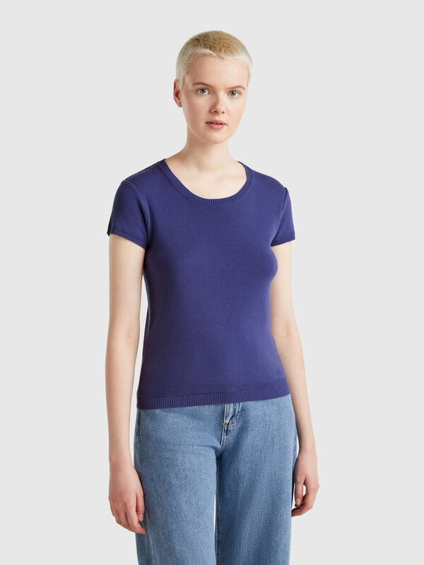 Short sleeve sweater in 100% cotton Women