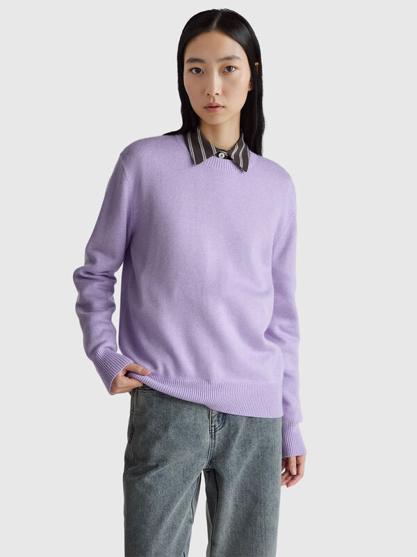Sweater in cashmere and wool blend Women