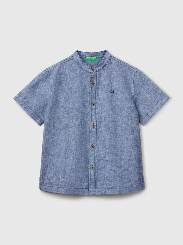 Short sleeve Mandarin collar shirt  Junior Boy