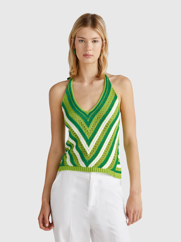 Striped crochet top Women