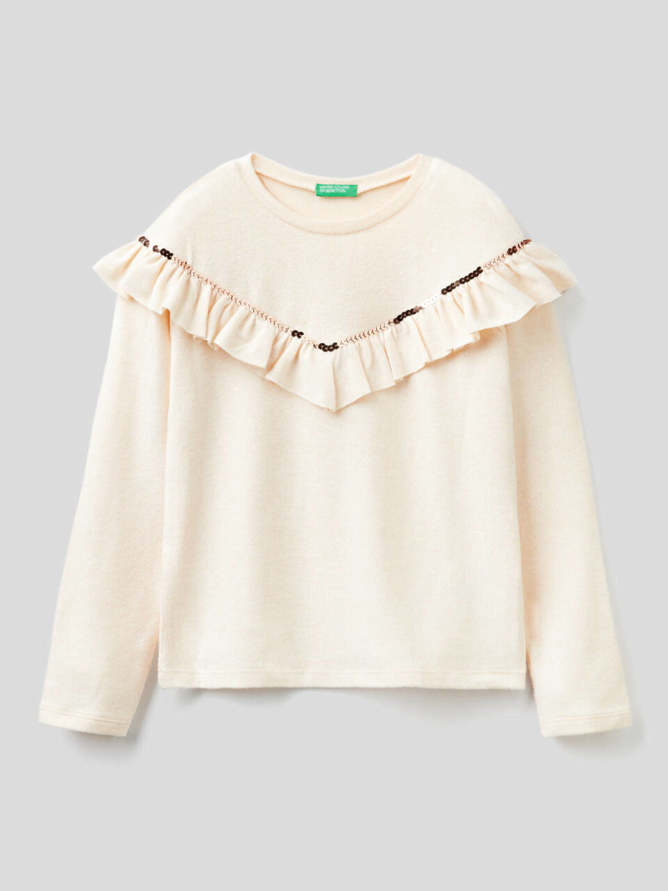 Sweatshirt with rouches and sequins image number 1