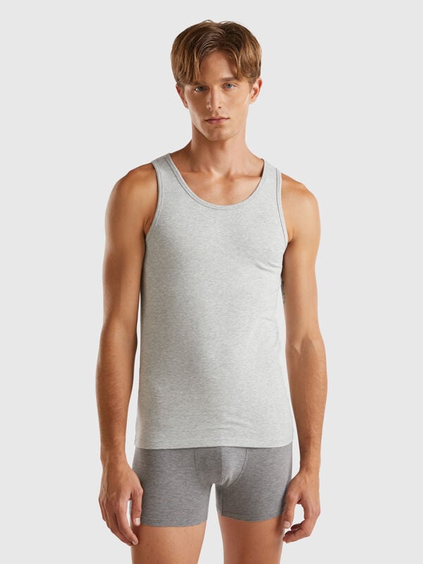 Tank top in organic stretch cotton Men