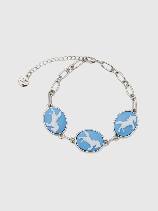 Bracelet with light blue cameos Women