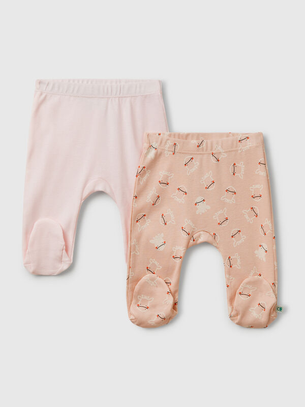 Two pairs of trousers in cotton New Born (0-18 months)