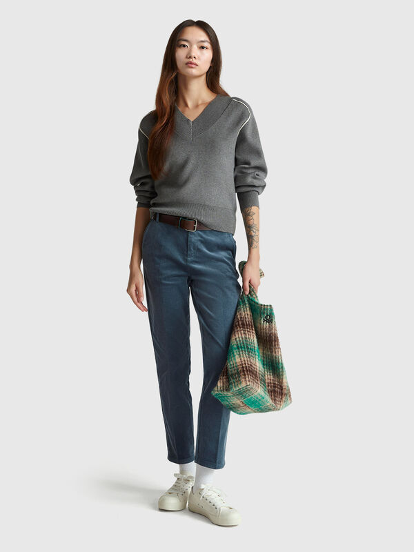 Stretch velvet chinos Women