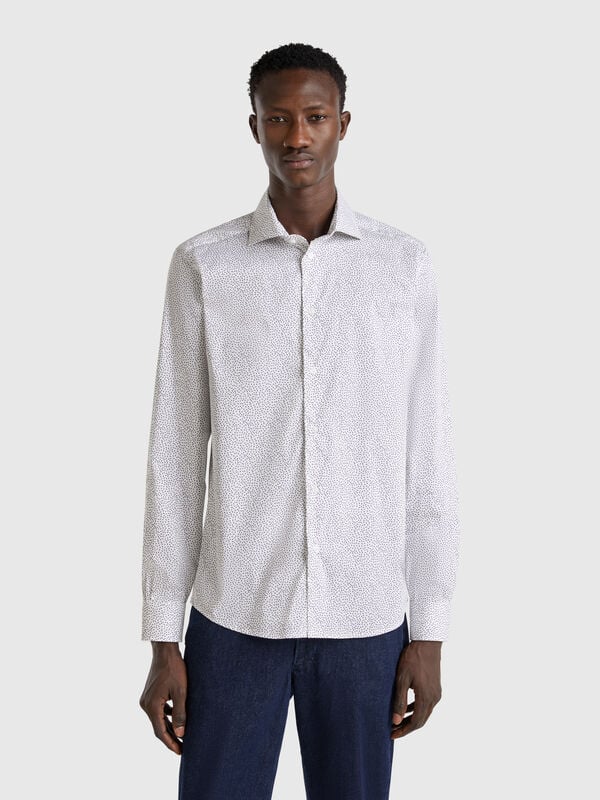 Patterned slim fit shirt Men