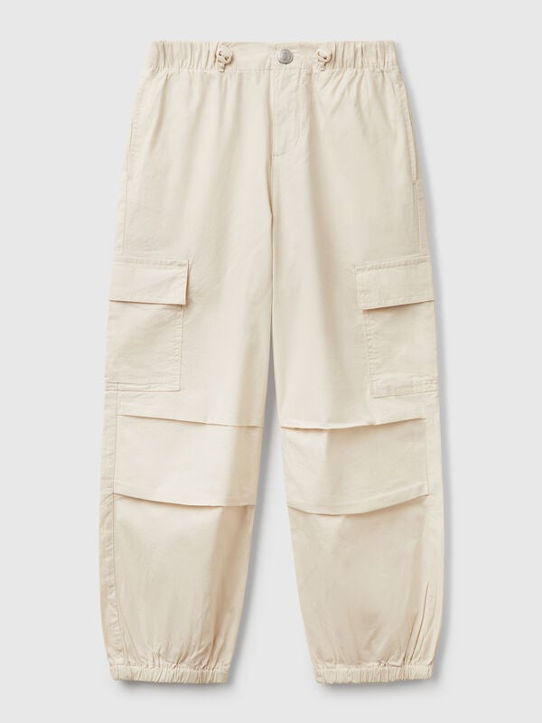 Stretch cotton cargo trousers Junior Girl