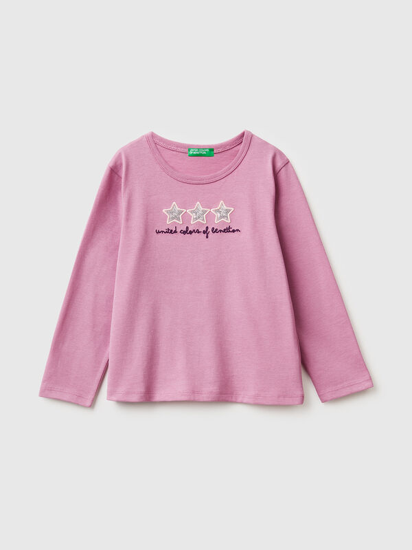T-shirt with print and sequins Junior Girl