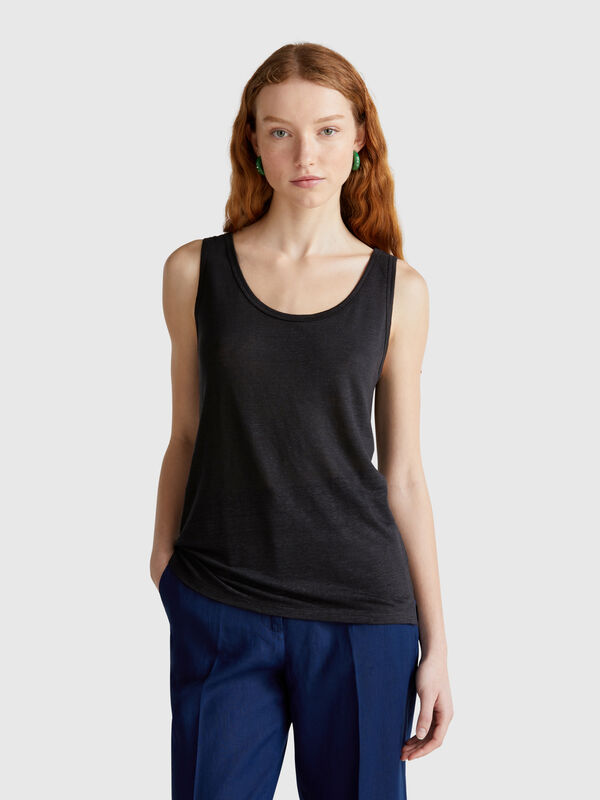 Tank top in pure linen Women
