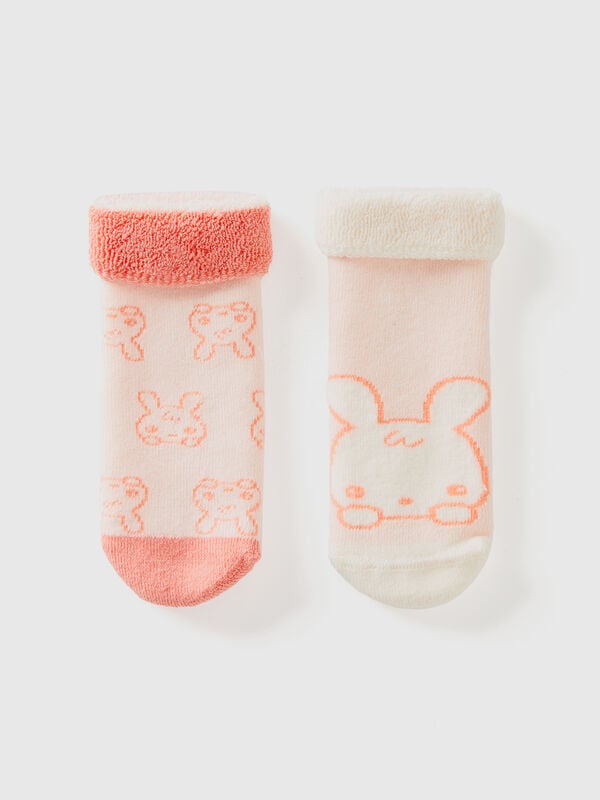 Set of non-slip socks with bunnies New Born (0-18 months)