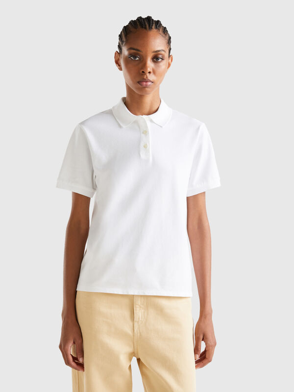 Polo in stretch organic cotton